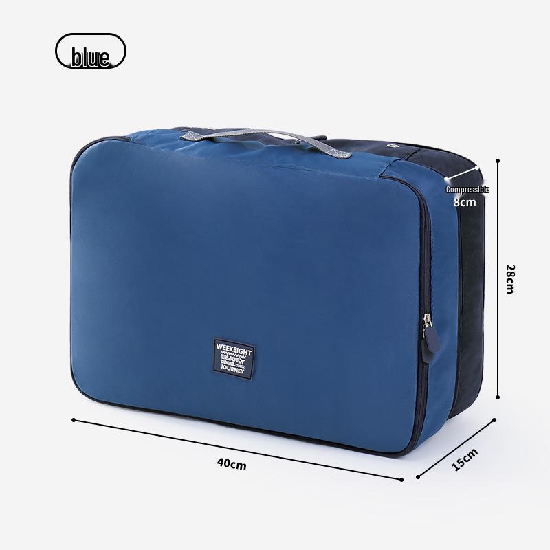 

Large Double-Layer Portable Clothes Storage Bag for Seasonal Change темно-синий