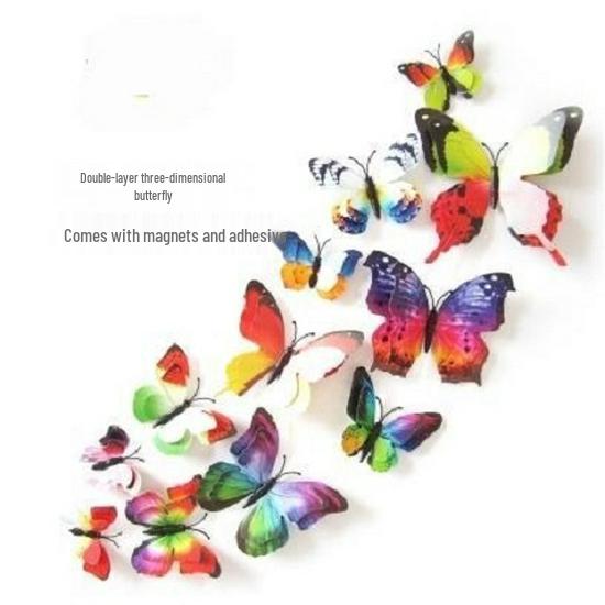 3D Butterfly Decorative Sticker with Adhesive - Perfect for Walls, Weddings, and Fridge Magnets.