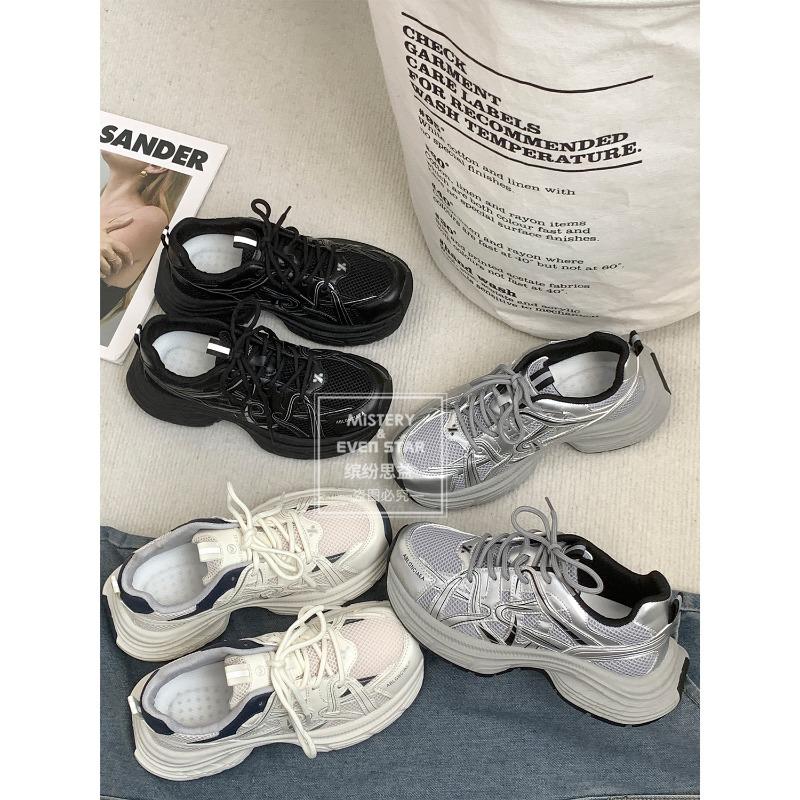Autumn New Mesh Dad Shoes Women's Versatile Platform Sneakers 3383
