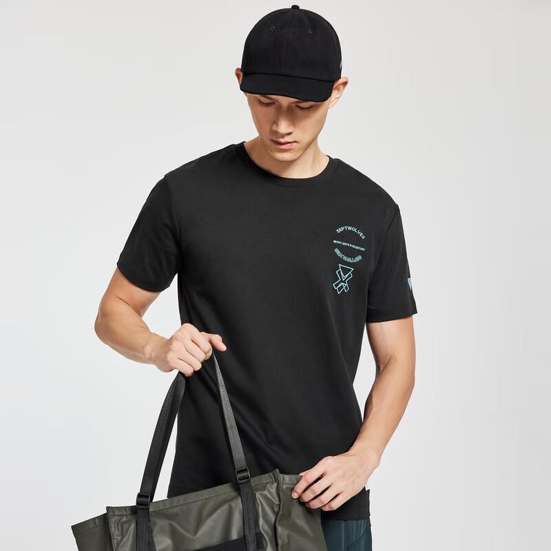 SEPTWOLVES Men's Casual Heavyweight Pure Cotton Printed Short Sleeve T-Shirt