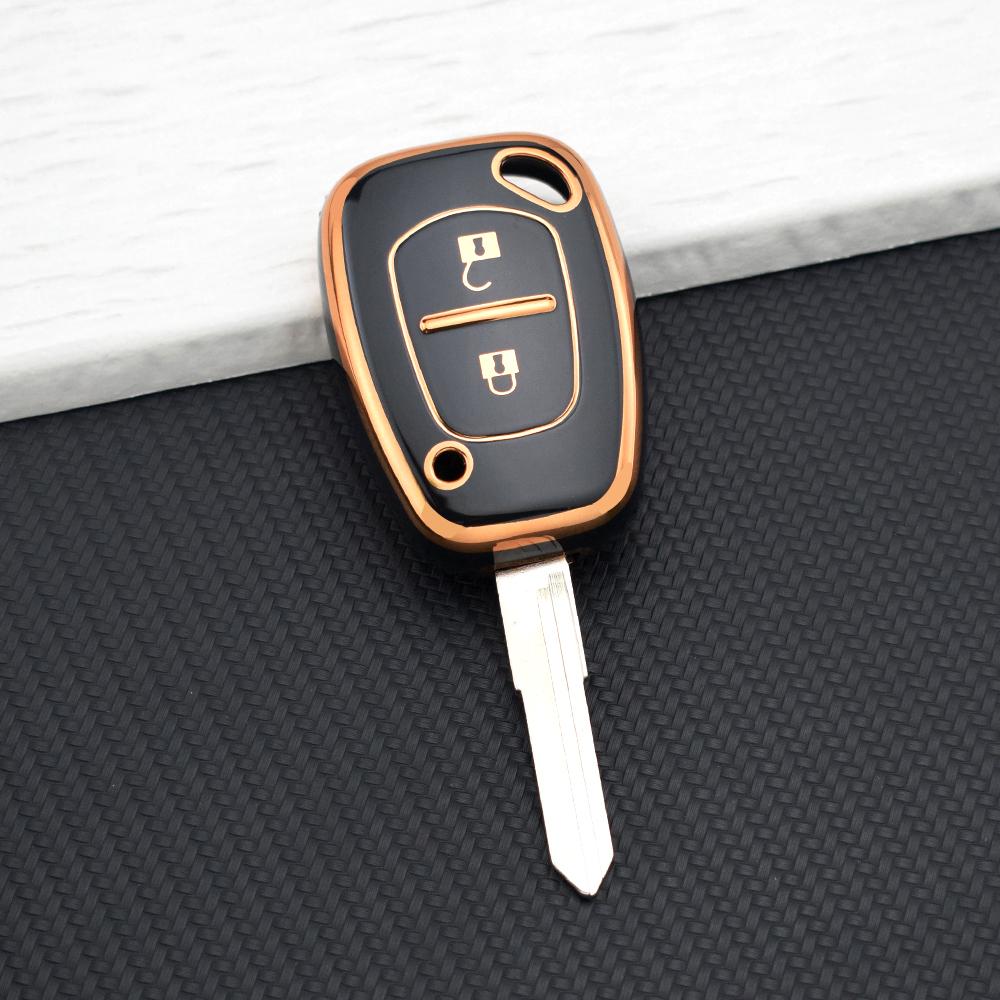 Car Key Case For Renault Kangoo Movano Vauxhall Trafic Opel Vivaro - 2 Buttons TPU Anti-Scratch Protective Cover With Key Chain