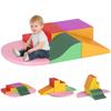 Foam Building Blocks 6-pcs. Modular Children's Building Block Set with Faux Leather Look, Velcro Fasteners, for Children 1-3 Years, Colorful