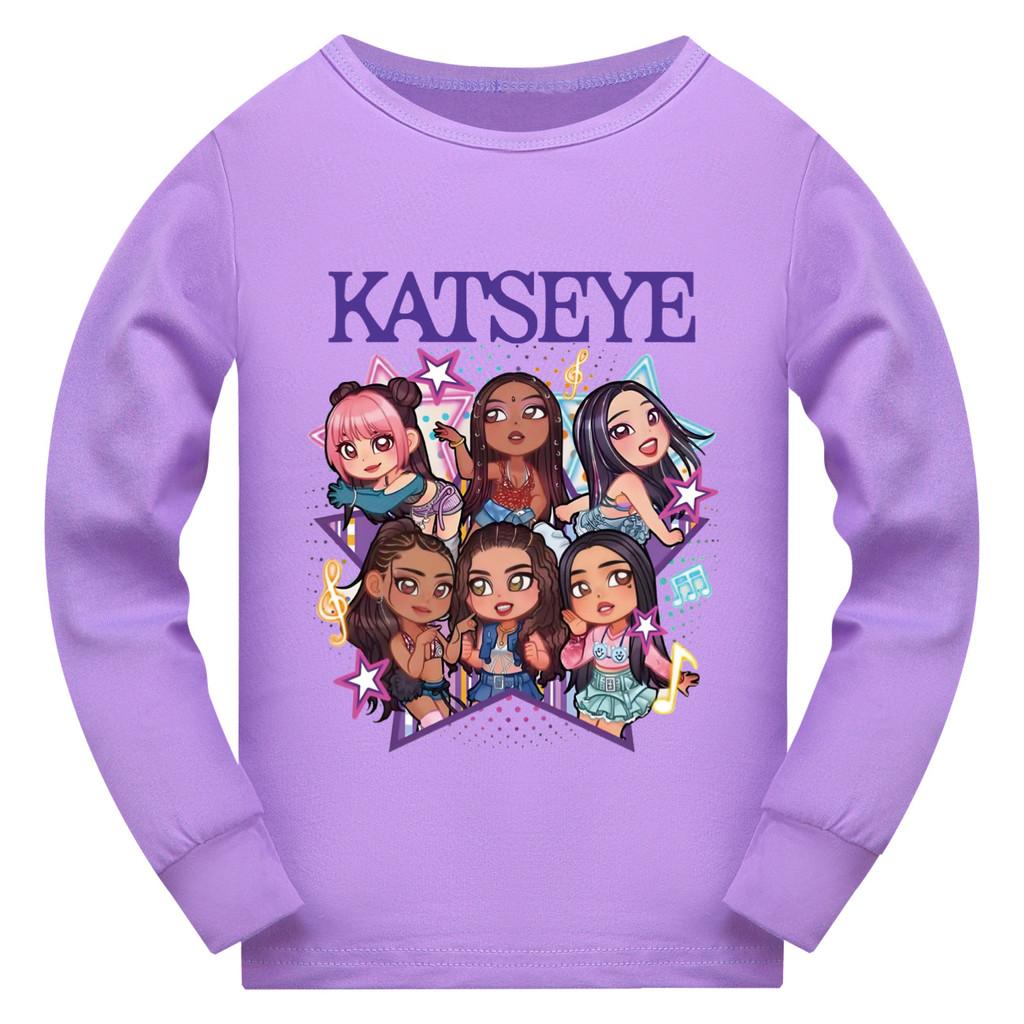 5301 Kids Girls KATSEYE Print Home Long Sleeves T-Shirt