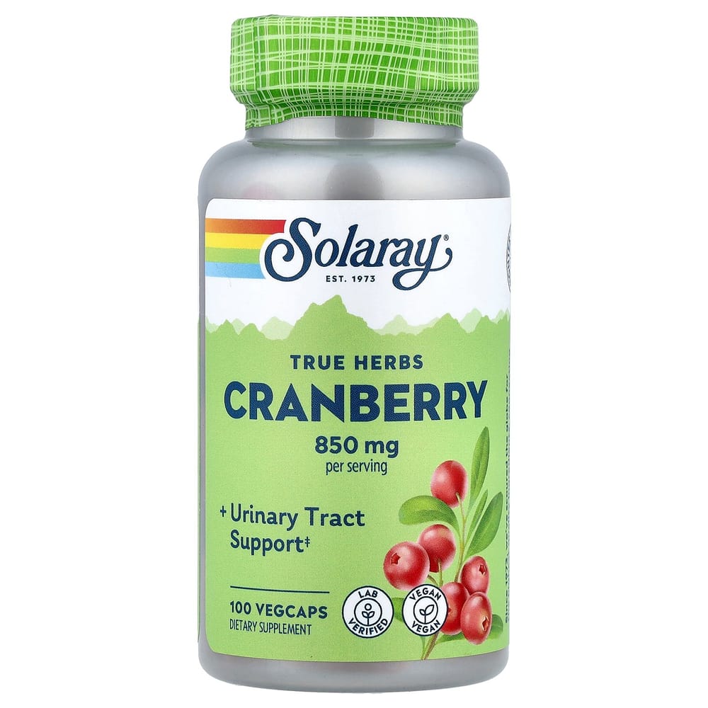 

Solaray True Herbs Cranberry 850mg Veggie Capsules, 100 Count