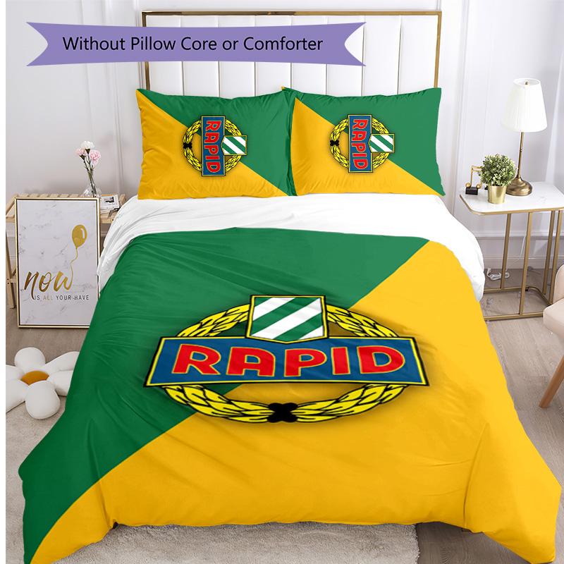 Rapid Wien FC Printed 3PCS Bedding Set Breathable Duvet Cover with Pillowcases Decorative Bed Linen for Bedroom Home