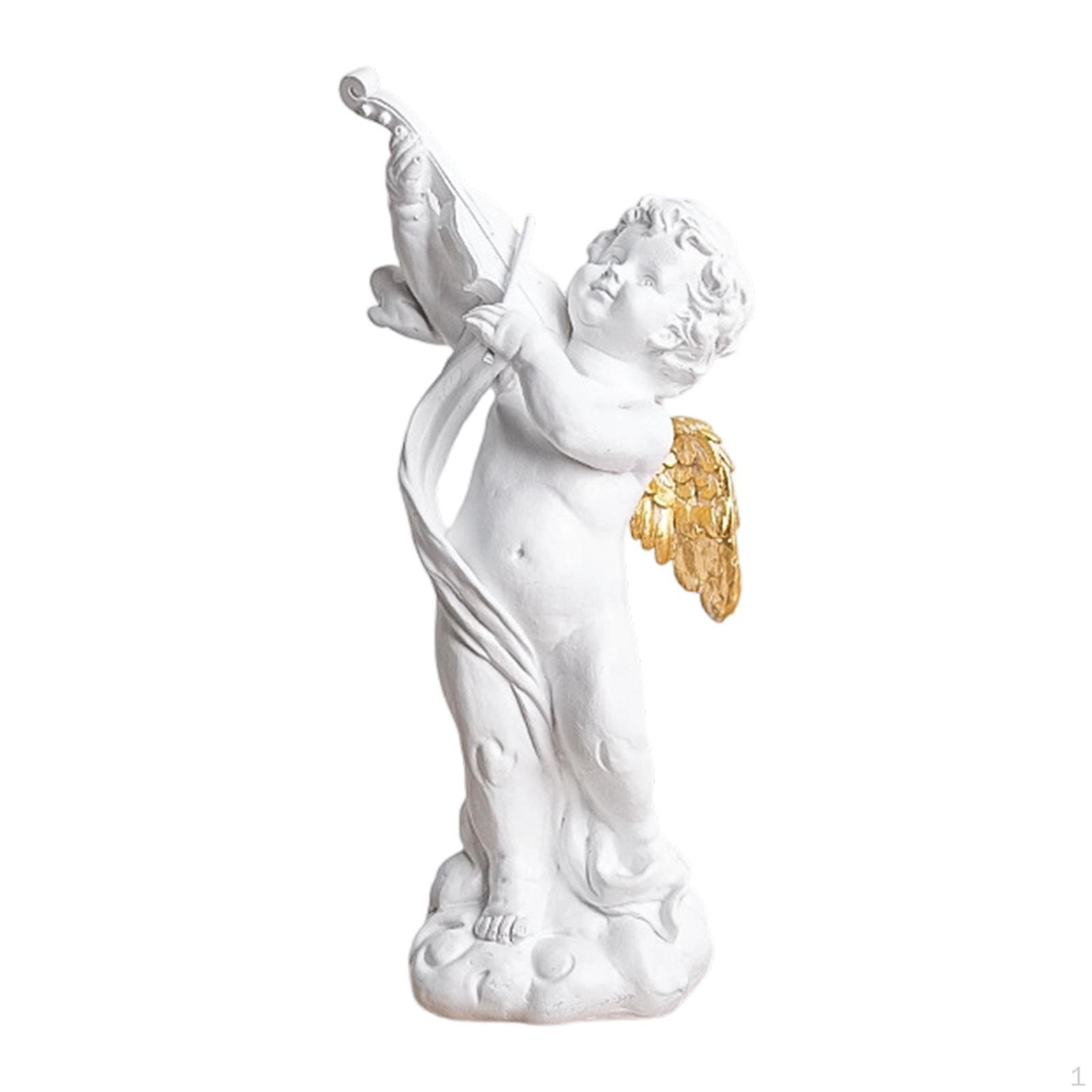 

Статуэтка херувима Маленький ангел Рождество Спальня В помещении Шкаф Крыло Декоративная смола Музыкальный White Gold