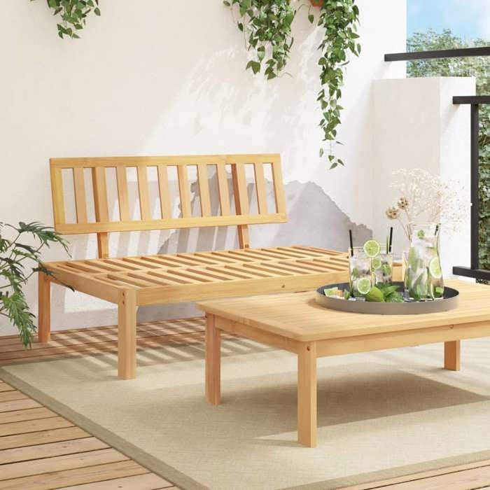 VidaXL Canapé central palette de jardin bois massif d'acacia, canapé de jardin, siège de jardin, siège d'extérieur, canapé 365850