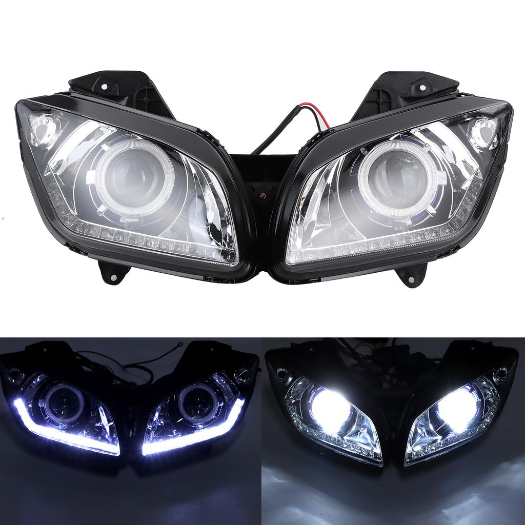 LED Headlight Assembly Bright White Angel Eyes High Low Beam Fit for R15 2012?2016