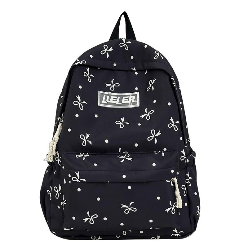 Schoolbag new student schoolbag cute large capacity floral junior high school backpack girl fresh bow ins backpack