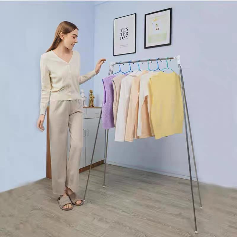 Folding Travel Clothes Drying Rack Stainless Steel Stretchable Indoor Balcony Non Slip Feet Hanger Drying Clothes Rack