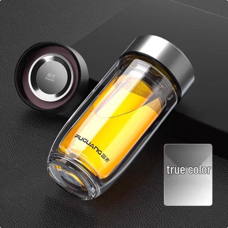 FUGUANG G2132 Portable Double-Layer Glass Tea Infuser Bottle
