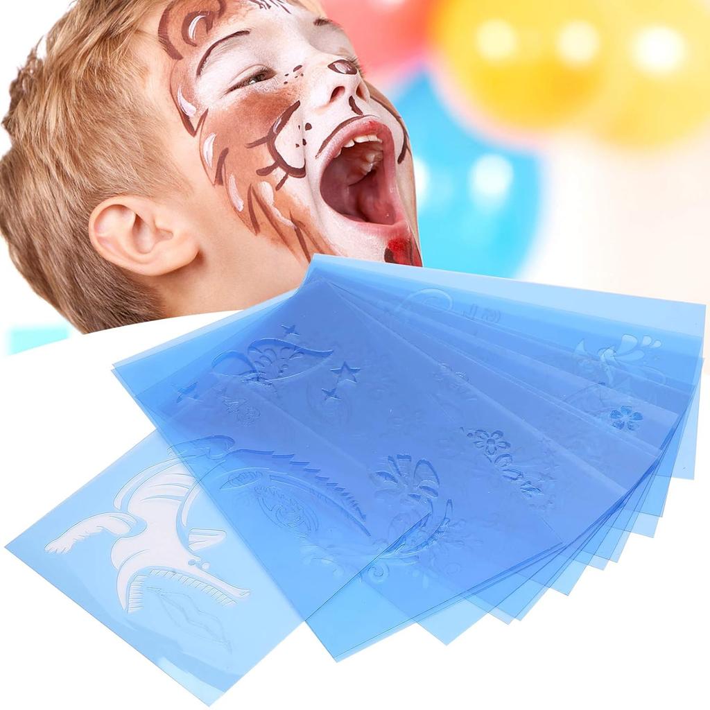 12Pcs*2 Stencils for Face Painting, Face Paint Stencils, PET Face Painting Template Reusable, Body Painting Template for DIY, Party, Cosplay, School