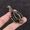 Black Tourmaline Rough Pendant Copper Wire Wrapped Pendant Moonstone Gemstone Jewelry Handmade Evil Eye Pendant Copper Jewelry Gift For Her