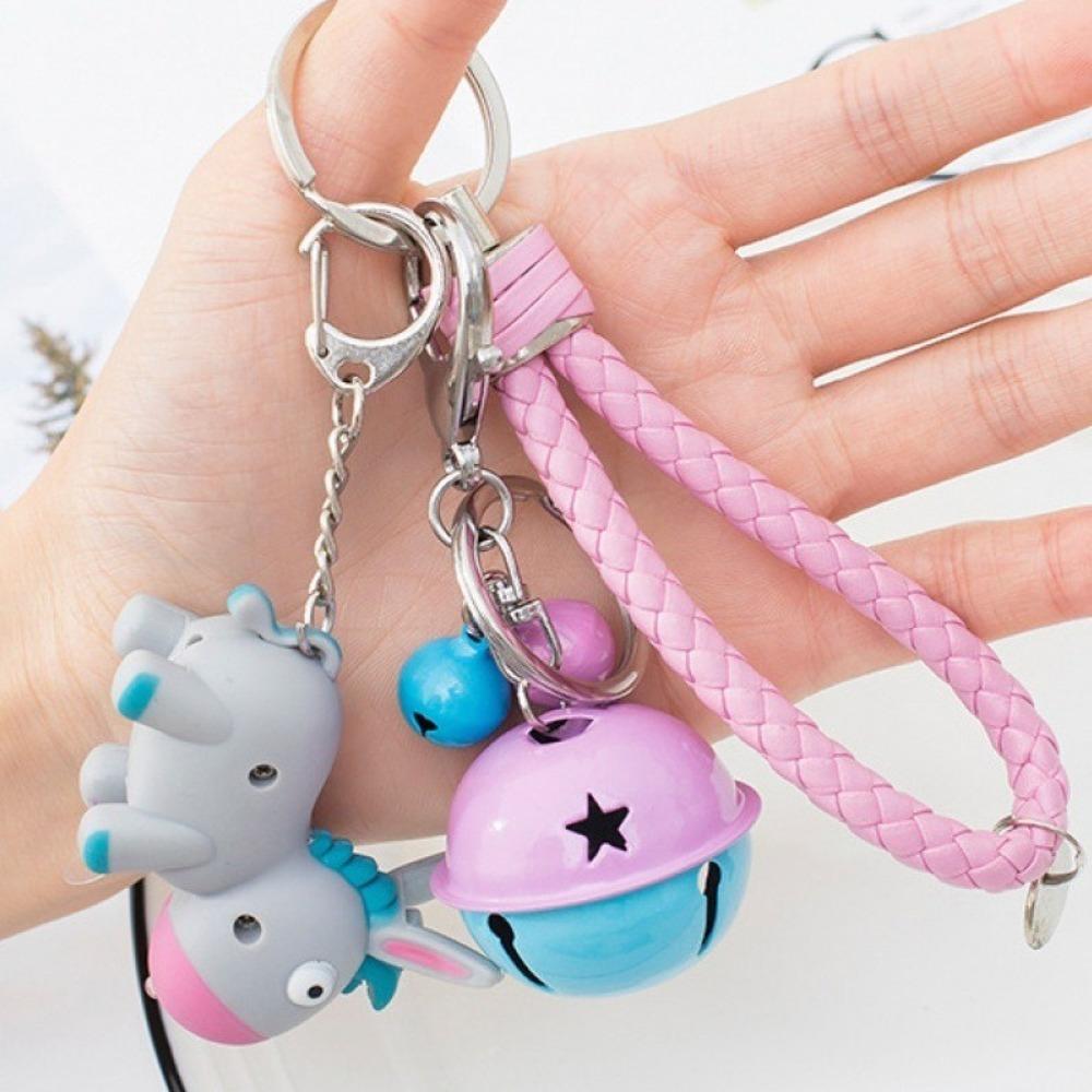 LED Light Donkey Sounding Key Ring Cute Car Pendant Fidget Toy Fingertip Clicker Car Key Chain