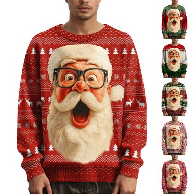 Heren Kerst Trui met Printkraag