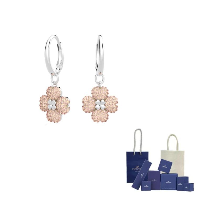 Swarovski Latisha Earrings Womens F-Original Brand Box And Bag розовый