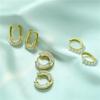 HECHENG,Pearl  Hoop Earrings For Women,Circel Round CZ Hoops Ear Rings Zircon,Simple Accessories Sweet Earrings For Woman