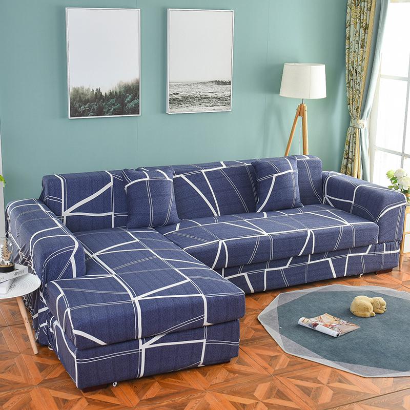 Floral Sofa Cover for Living Room Elastic Stretch Sectional Corner Couch Cover Sofa Towel Slipcovers L Shape needs to buy 2pcs