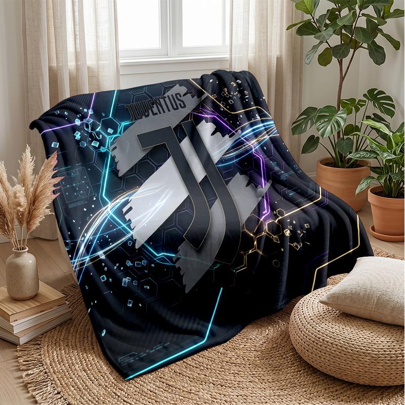 Juventus FC Theme blanket Soft Flannel Blanket Plush Throw Blanket Cozy Sofa Bed Blanket for Home Decor