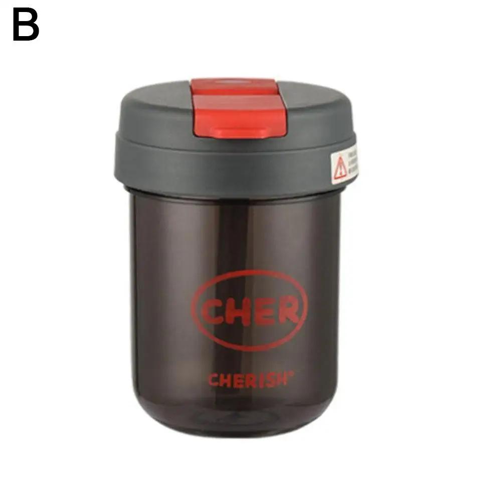 300ml Mini Straw Water Bottle Cute Anti-fall Portable Outdoor Sports Water Bottle Milk Coffee Fruit Tea Cup Couple Drinkware