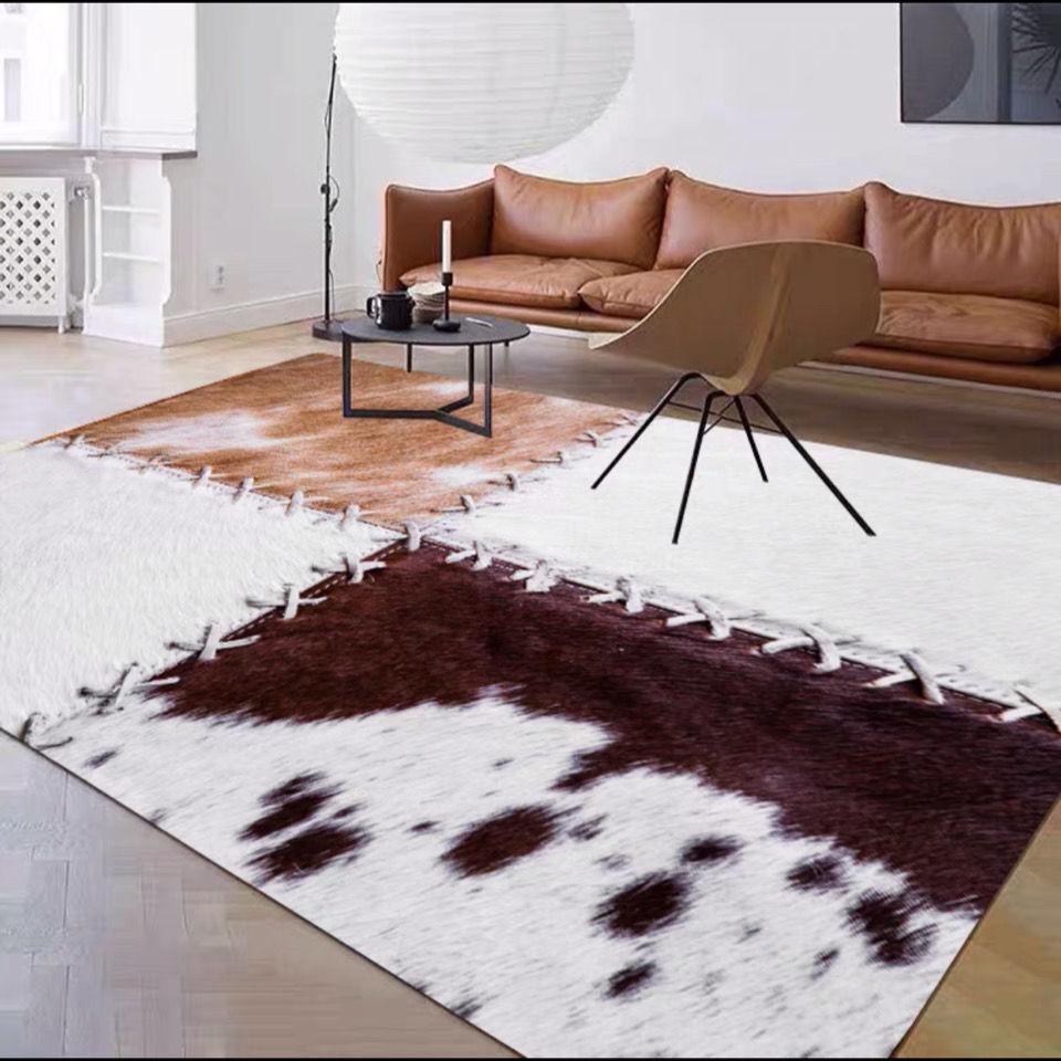 Imitation Animal Cowhide Washable Carpet Home Decoration Zebra Pattern Living Room Carpets Bedroom Bedside Sofa Rug Porch Mat