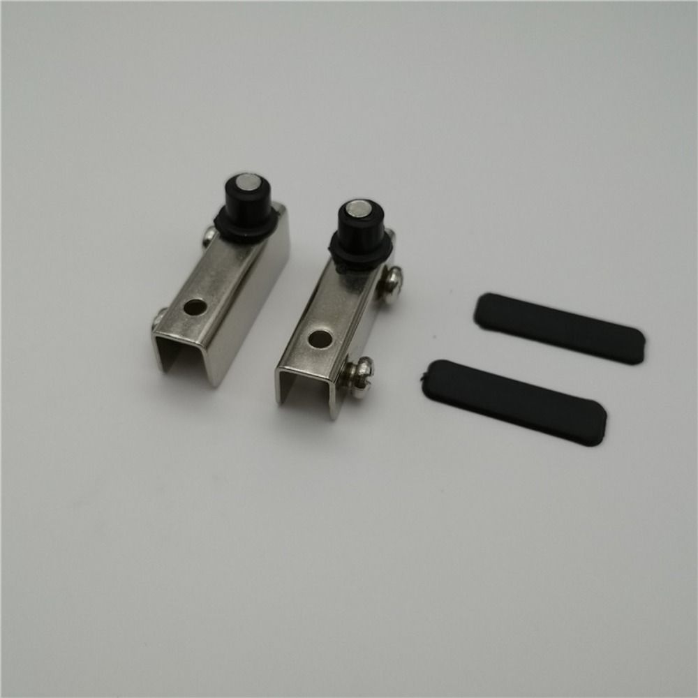 4 Pairs Silver Door Hinge Iron Pivot Hinge Sturdy Glass Clamp  for Free-Swinging Glass Door