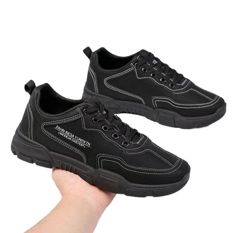 New Spring and Autumn Fashion Casual Shoes Men's Shoes Wear-resistant and Non-slip Sports Shoes Construction Site Waterproof and Lightweight Pig Leath