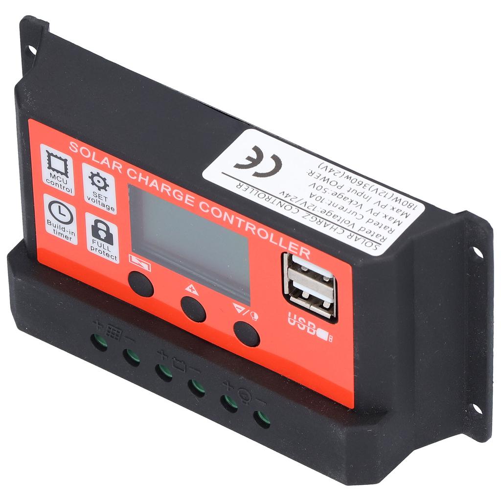 10A 12V 24V PWM LCD Solar Charge Controller Regulator Photovoltaic Module System Accessory