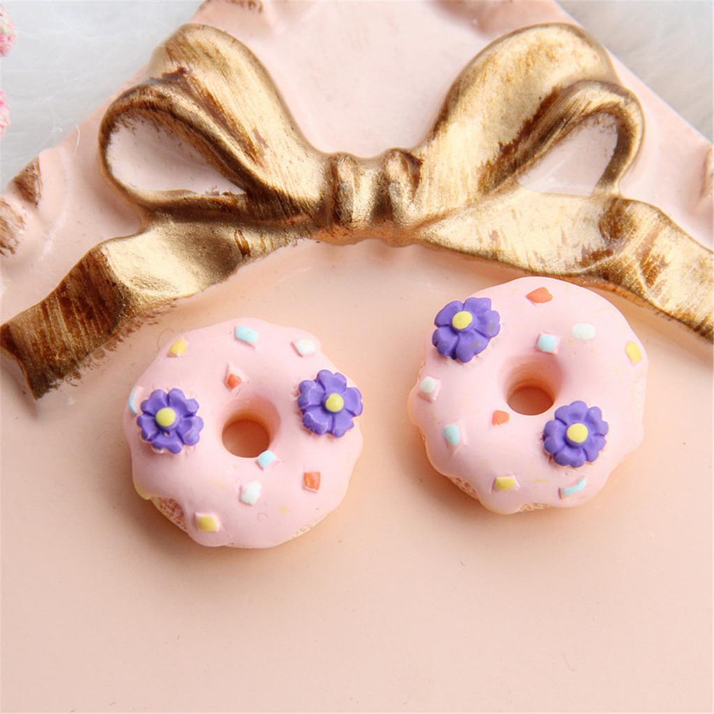CH10 5Pcs Cartoon Polychrome Mini Donut Beads Jewelry Bulk Beads Make Bracelets DIY Pacifier Chain Jewelry Material Accessories