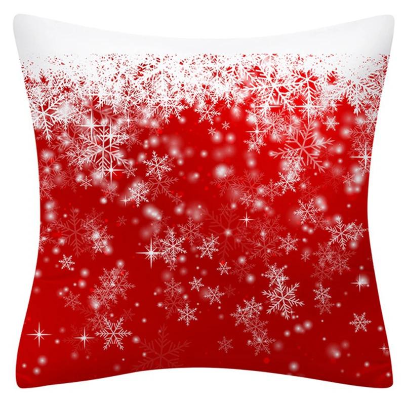 Happy New Year Christmas Decoration Print Pattern Cushion Cover Home Living Room Sofa Square Pillow