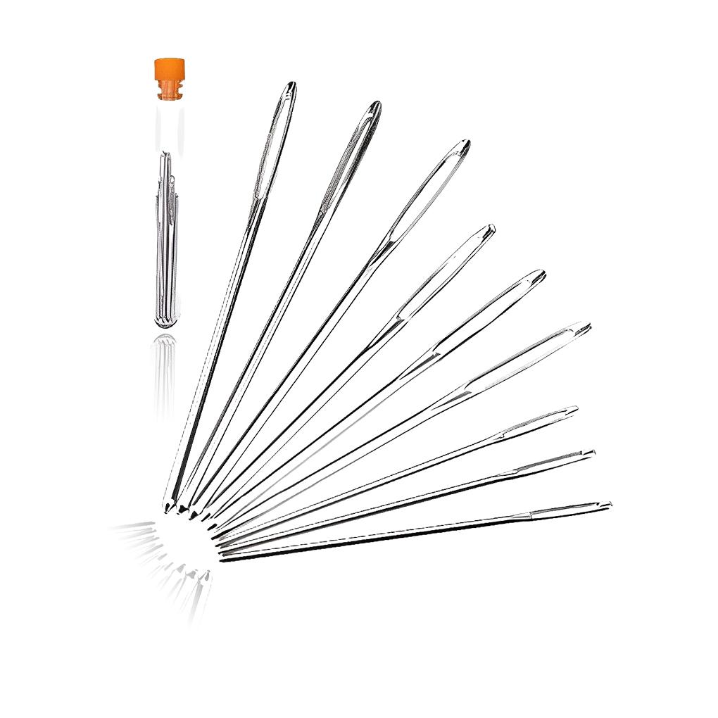 

Набор швейных игл 9 штук Прочные ручные иглы с тупым кончиком Износостойкие тупоконечные иглы с толстым ушком Набор вышивальных игл Гобелен Одежда