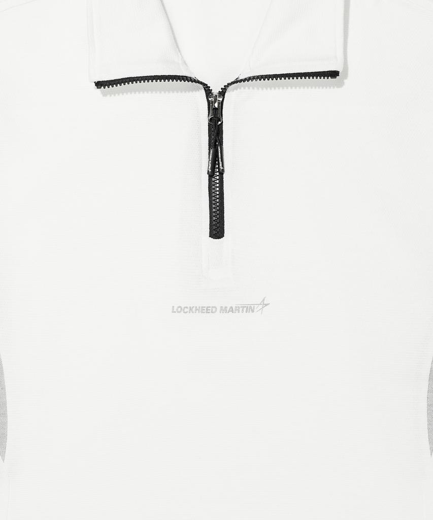 Loghideumatin Shorts Sleeve Half Zip-Up Tee (Off White)