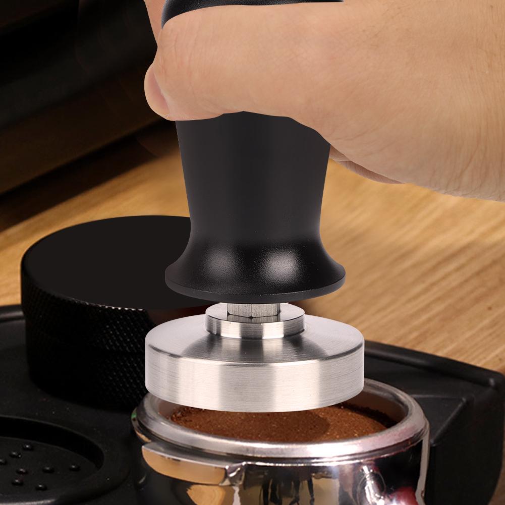 51mm Flacher Boden Edelstahl Feder Kaffee Tamper Pulver Stampfwerkzeug für Zuhause Kaffeehaus