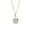 Fashion Artificial Crystal Butterfly Pendant Necklaces for Women Zirconia Necklace Wedding Party Jewelry Accessories