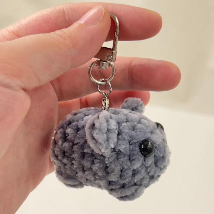 Kawaii Sad Hamster Plush Toy Cute Hamster Plushies Keychain Figure Soft Toy Stuffed Animal Doll Key Ring Key Chain