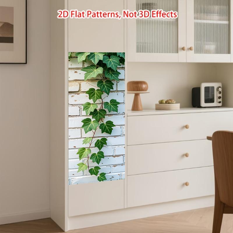 84Style Fridge Stickers Refrigerator Cover Door Landscape Plant Sea Vinyl Self Adhesive Kitchen Furniture Decor Wrap Freezer Sticker DIY