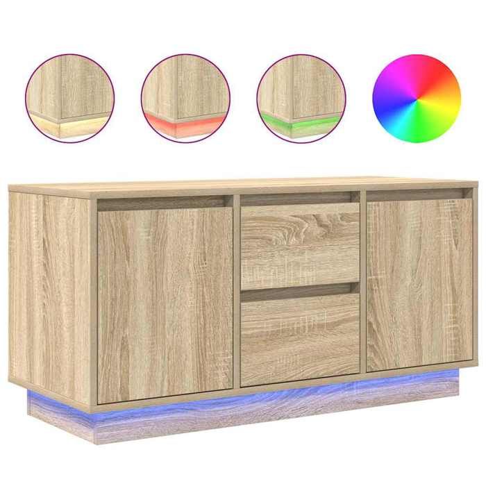 VidaXL Meuble TV avec lumières LED chêne sonoma 100x41x50 cm, support TV, meuble télé, meuble multimédia, banc TV, meuble 861411