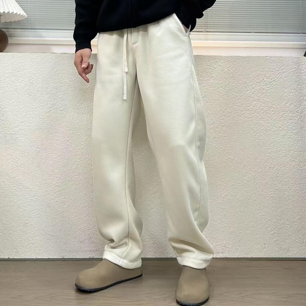 Spring and Autumn New Trend Men's Solid Color Tube Pants Casual Pants Autumn and Winter Straight Loose Sweatpants Sweatpants Long Pants