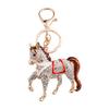 Keychain Pendant Sparkling Rhinestones Horse Design Metal Keyring Decorative Key Holder Friends Bag Decoration
