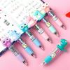 3 Pcs Cartoon Mini Four-color Ballpoint Pen Cute Portable 4-color Ball Pens Student Hand Account Multi-color School Stationery
