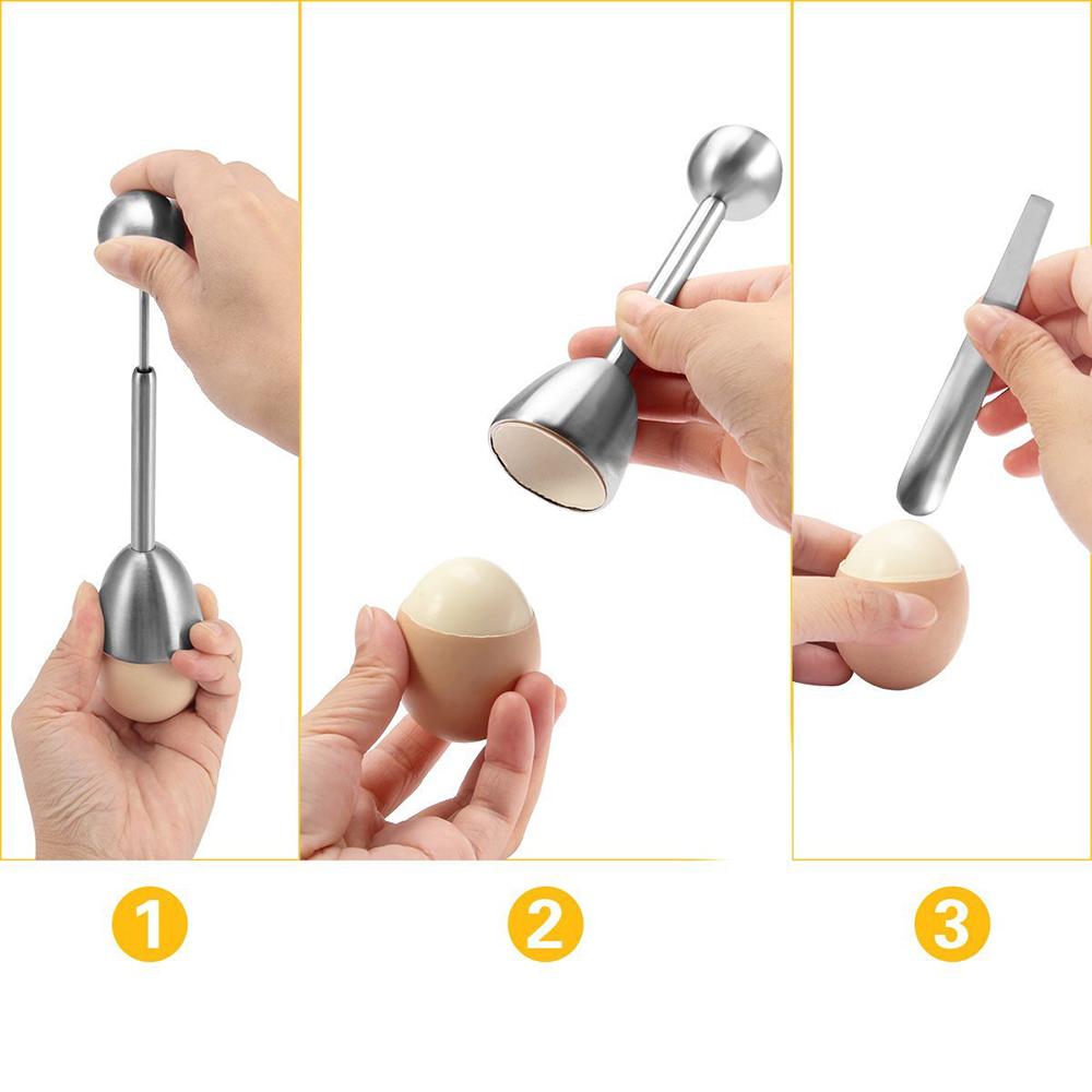 Egg Cracker Topper Egg Shell Opener Egg Cups Egg Cutter Stainless Steel Egg Separator Kitchen Tool