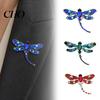 Long-lasting Luster Brooch Electroplated Alloy Brooch, Dragonfly Pin with Sparkling Rhinestones Inlaid, Long Tail Design Badge for Decorative