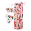 Fashion Women Printed High Waist Split Long Skirt Bikini Casual Swimsuit Set