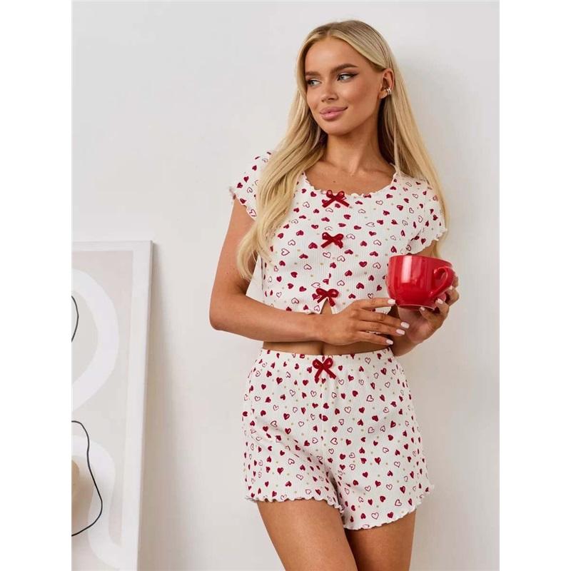 Women's Pajamas Set Pajamas 2-piece Set Airy Soft Casual Printed Pajamas
