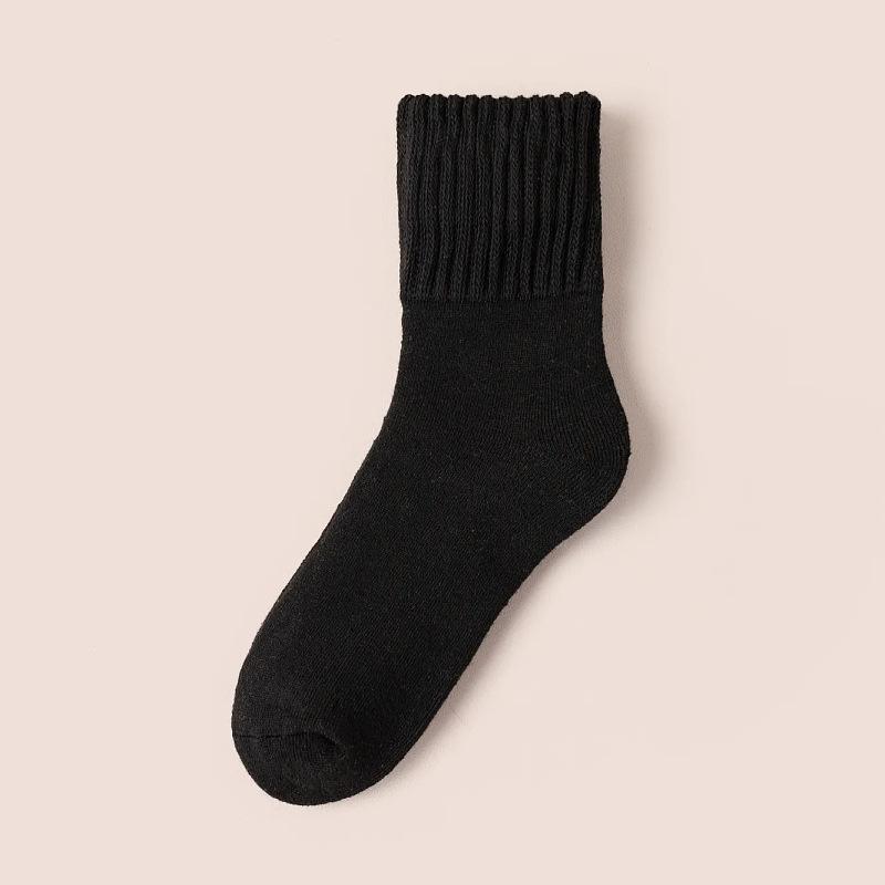 

Autumn and Winter Socks: Men s Mid-calf Socks with Fleece and Thickening, Warm Men s Socks, Wide-mouthed Solid-colored Wool-looped Long Socks 1 pair
