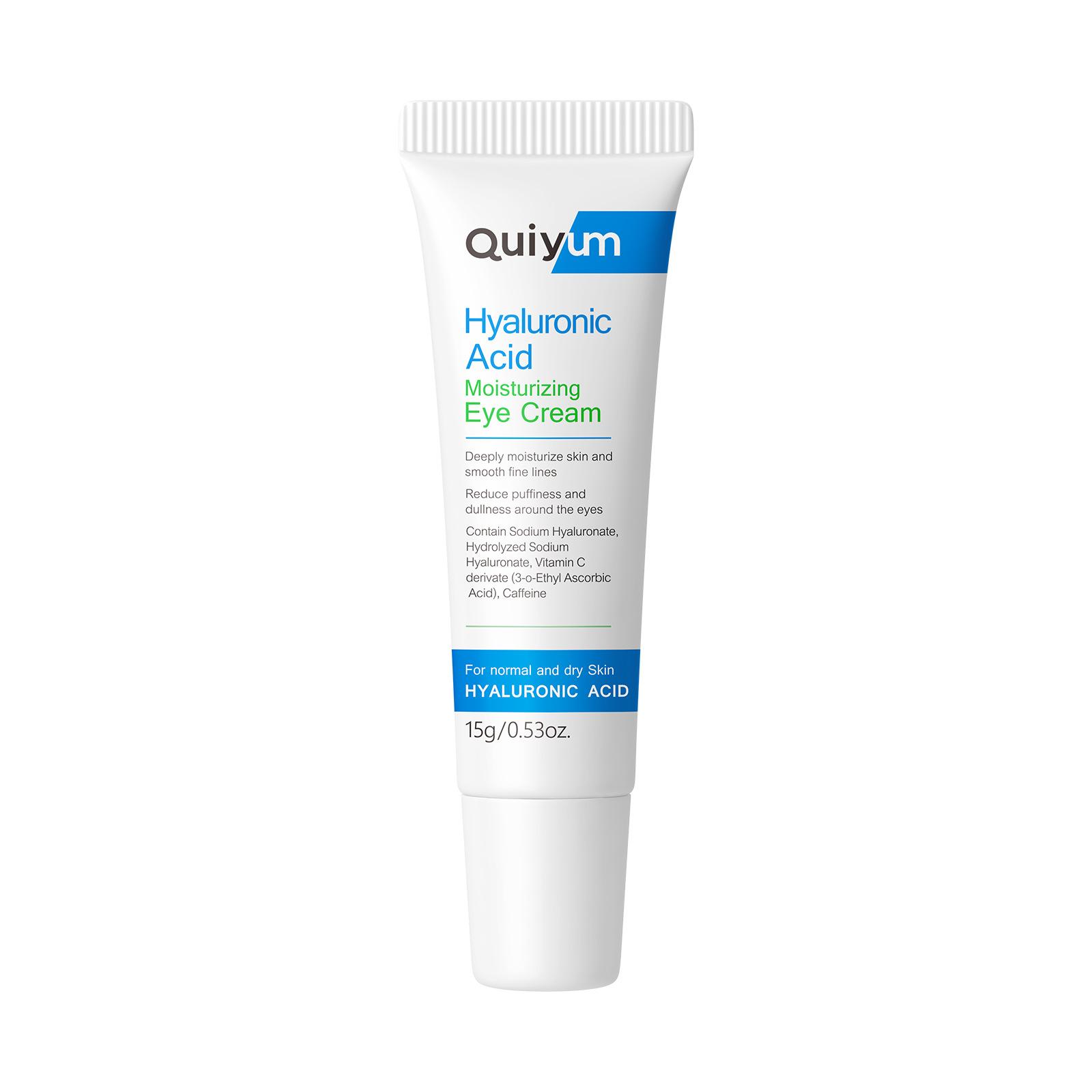 QUIYUM Hyaluronic Acid Eye Cream (15g) – Hydrating, Brightening  Dark Circle Reduction 15g