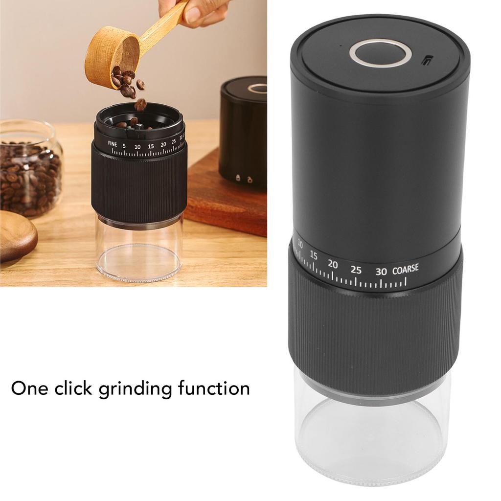 Portable Electric Coffee Grinder Adjustable USB Charging Ceramic Conical Burr Coffee Bean Grinder for Home Travel Camping Office