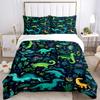 3pcs Dino Jungle Bedding Set, Includes Without Pillow Inserts, Soft Comfortable Bedding Set,All-Season Use A0924048