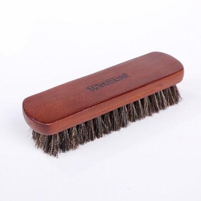 Grande Brosse à Chaussures en Bois à Poils de Cheval – Poils Doux pour Cirage Chaussures en Cuir