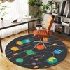 1pc Space Planets Round Chair Mat Area Rug - Non-Slip, Floor Mat for Office, Bedroom, and Indoor Decor C1125113